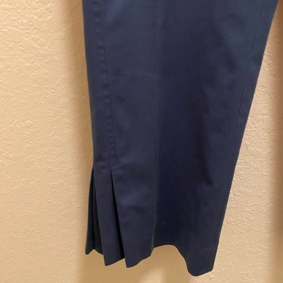 Akris Punto Blue Cropped Pleated Hem Pants Size 6 - Picture 5 of 8